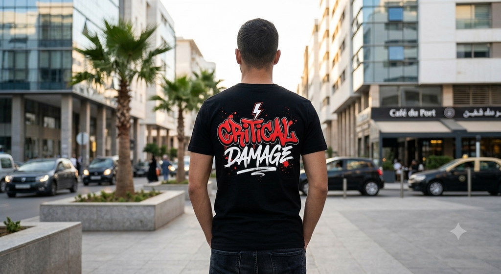 تيشيرت ستريت وير "Critical Damage" – ستايل الشباب الجريء